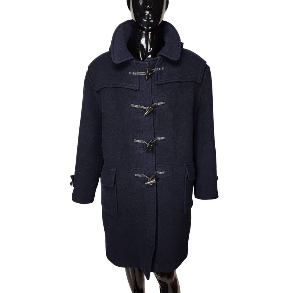 Burberrys Specialty Duffle Coating Wool Hooded Toggle Vintage Coat Plaid England